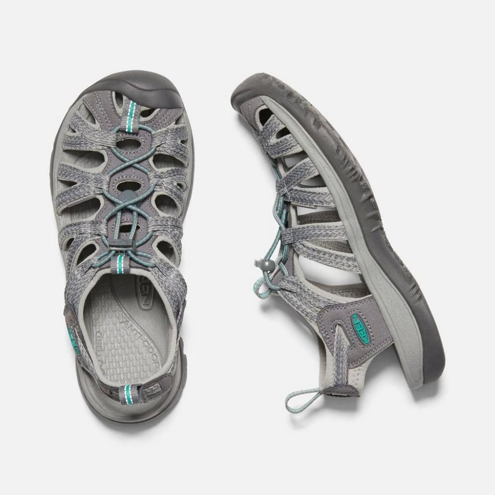 Keen H2 Whisper Water Hiking Sandals Grey / Peacock Women 8.5 with Keen box